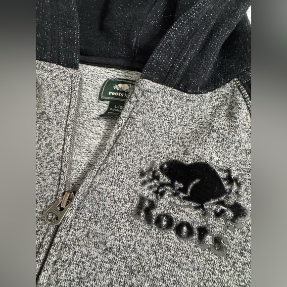Roots Kids Zippered Zip Up Charcoal Grey Black Hoodie Sweatshirt Girl Boy Unisex - Picture 12 of 12